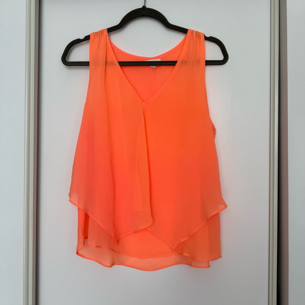 Bright Orange Sleeveless Top
